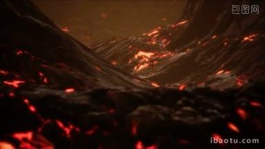 岩浆静止在火山口视频
